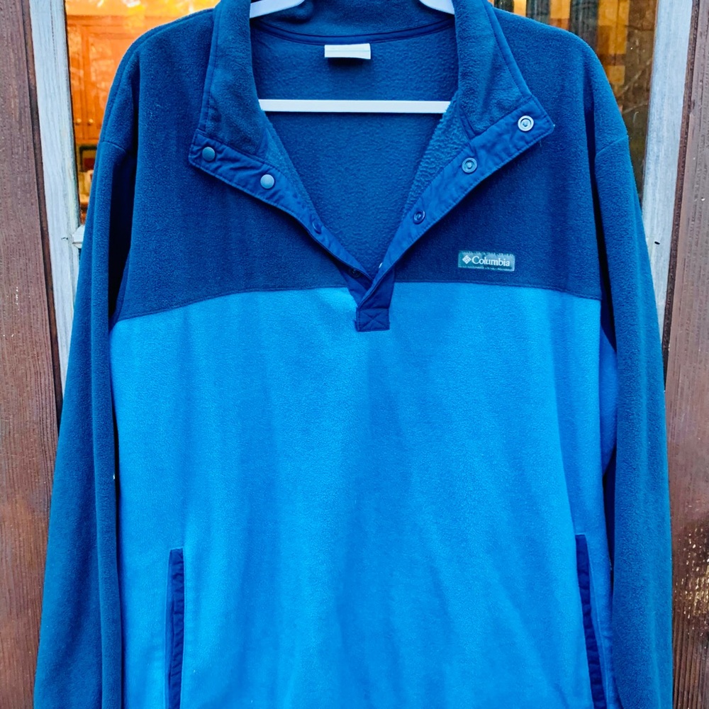 Columbia blue two toned pullover half zip fleece sweatshirt NWOT